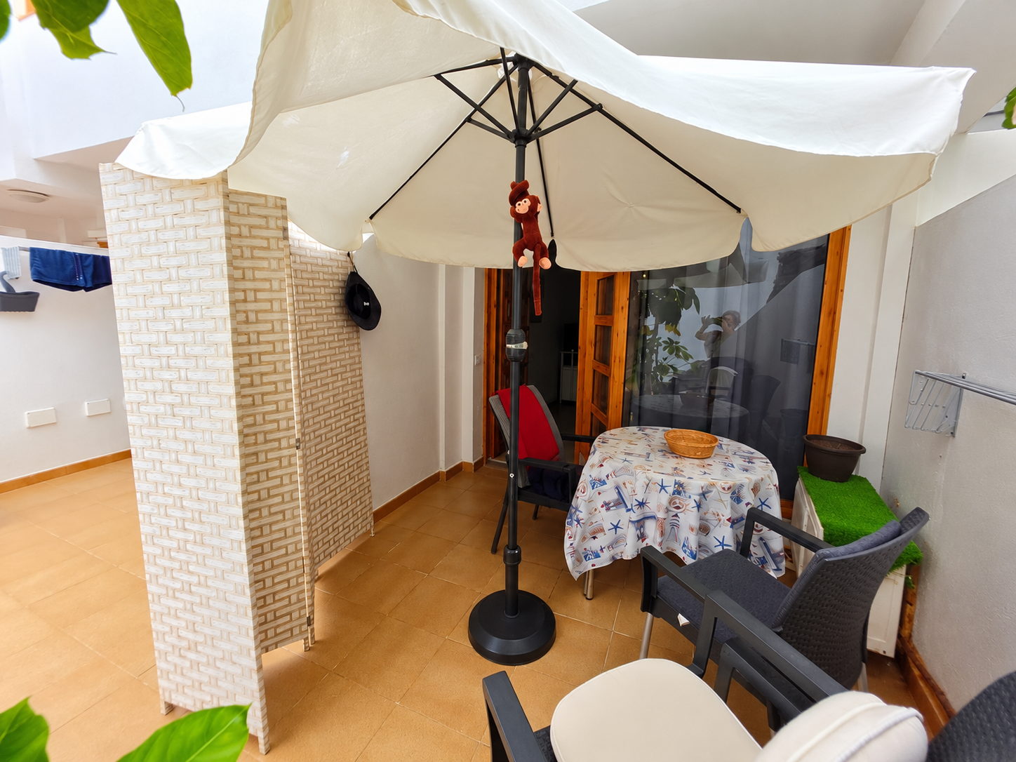 Cosy Patio Umbrella Seating Area